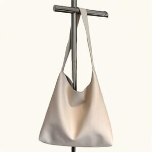 Cream faux leather shoulder bag